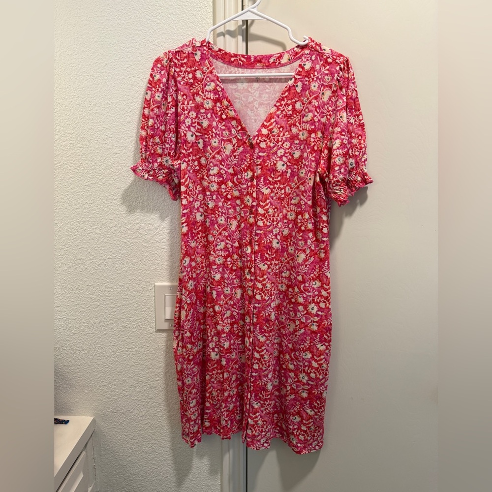 Garnet Hill Button-Front Knit Dress